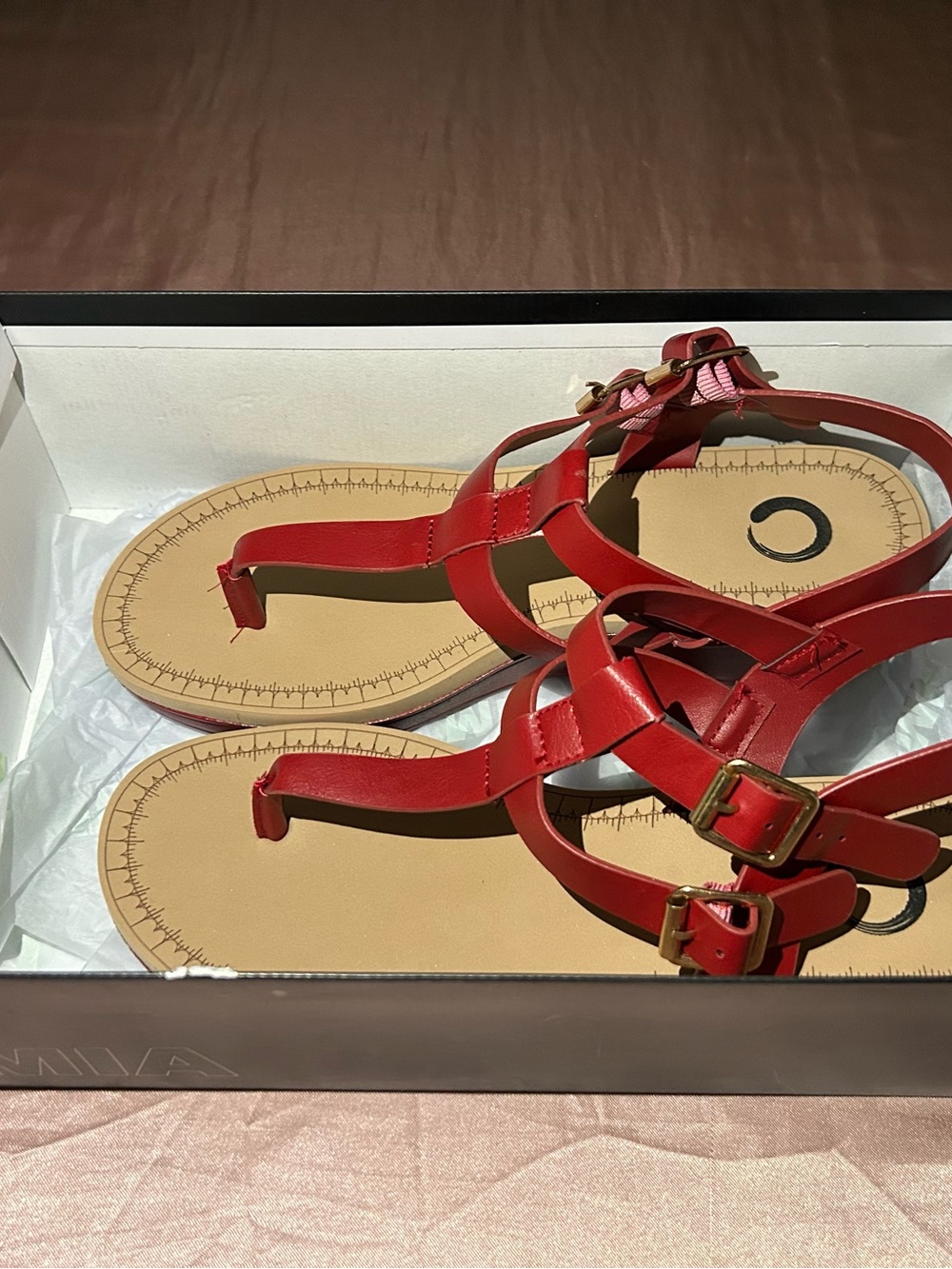 Red Women's Strappy Toe-Post Sandals - MIA brand
